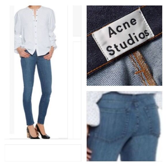 ACNE STUDIOS Flex Row Reform Jeans In Dark Wash Size 28 - Picture 2 of 9